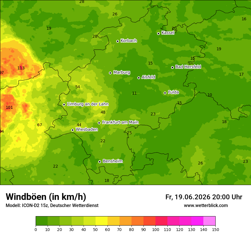 Maximale Windböen