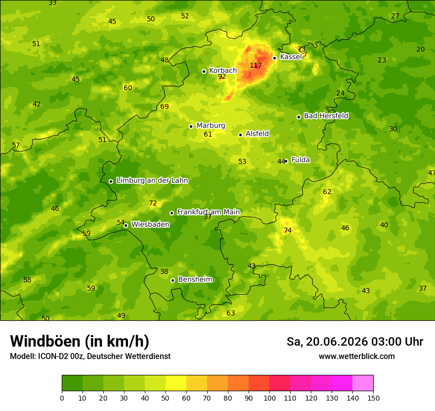 Maximale Windböen