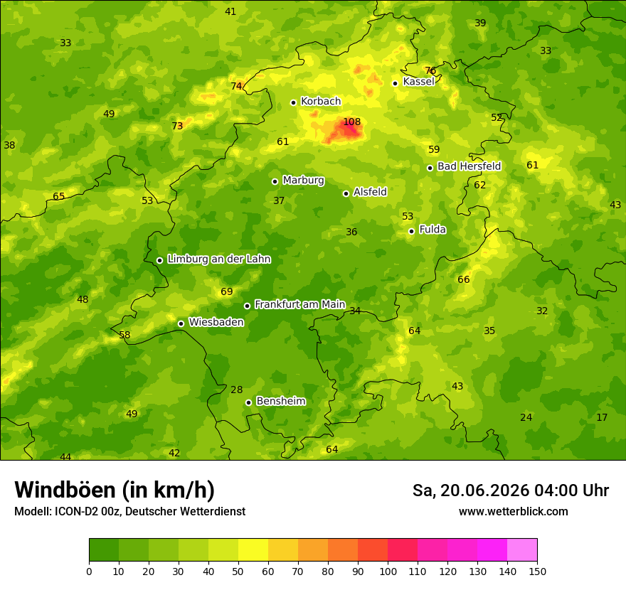 Maximale Windböen