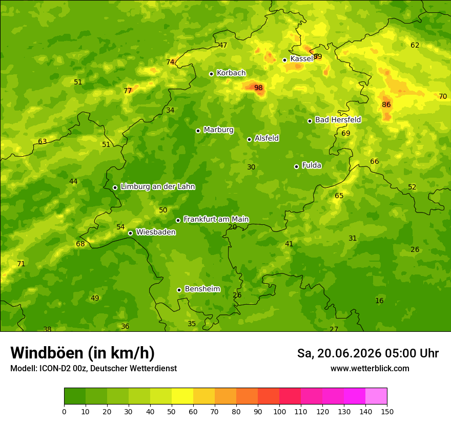 Maximale Windböen