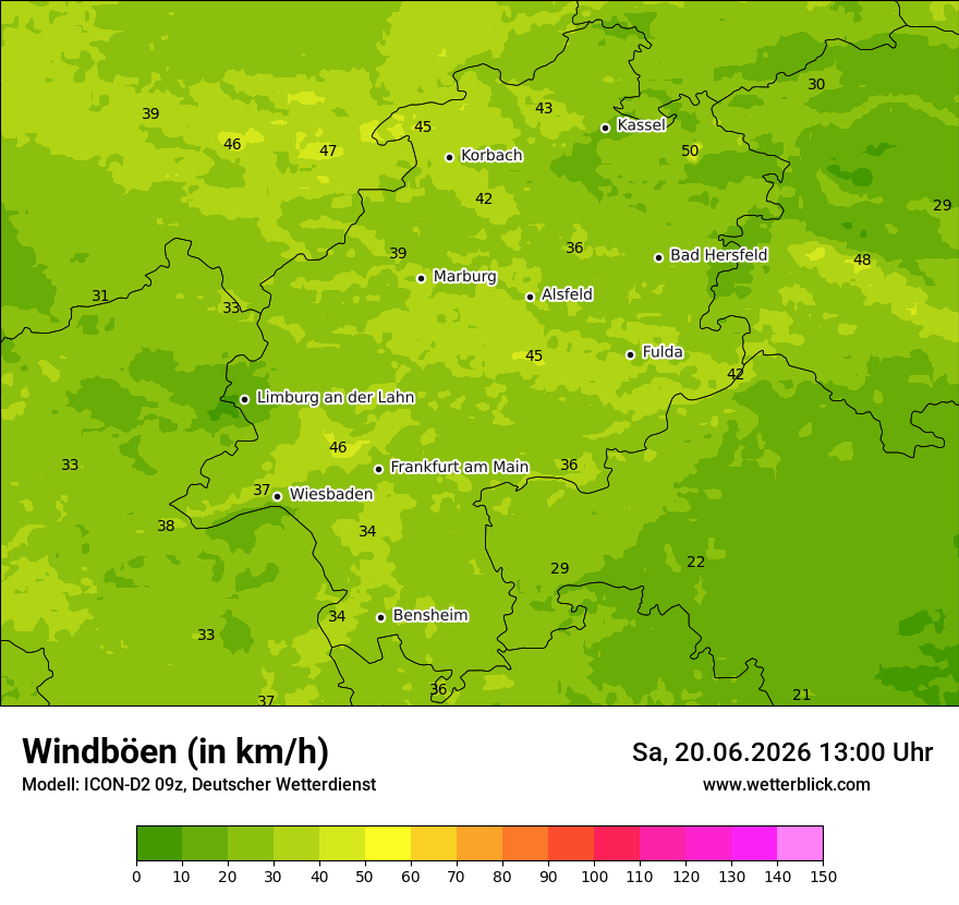 Maximale Windböen