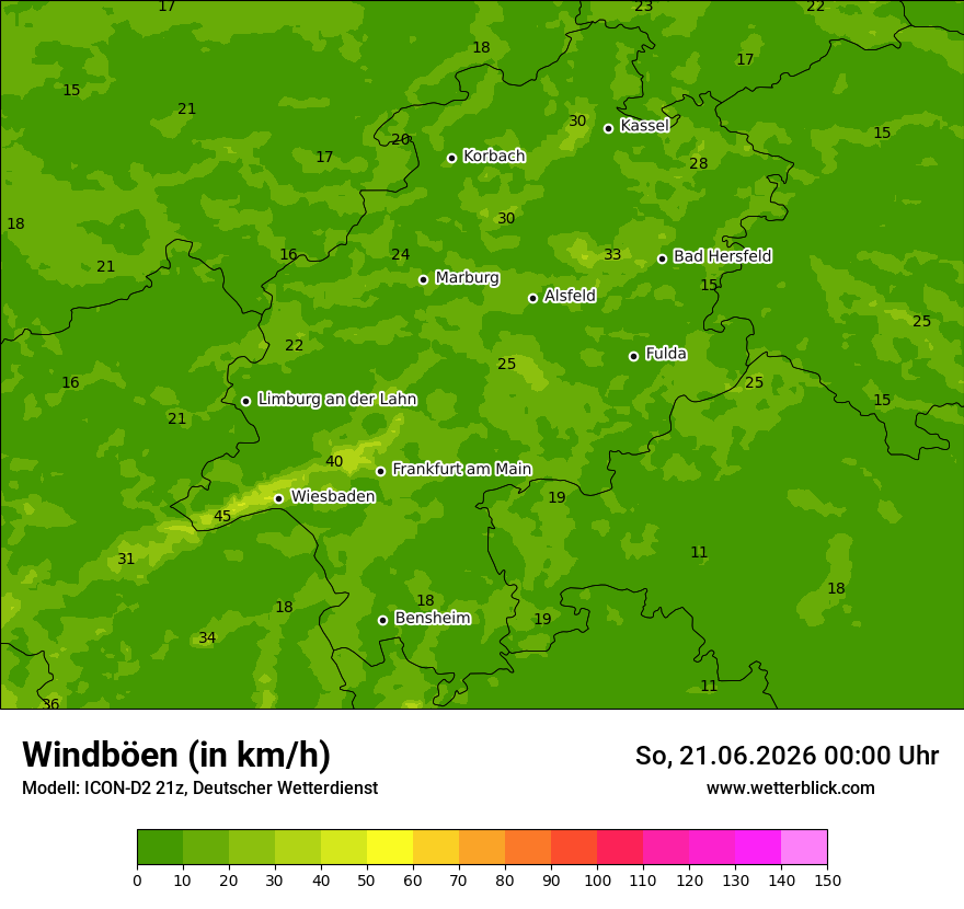 Maximale Windböen