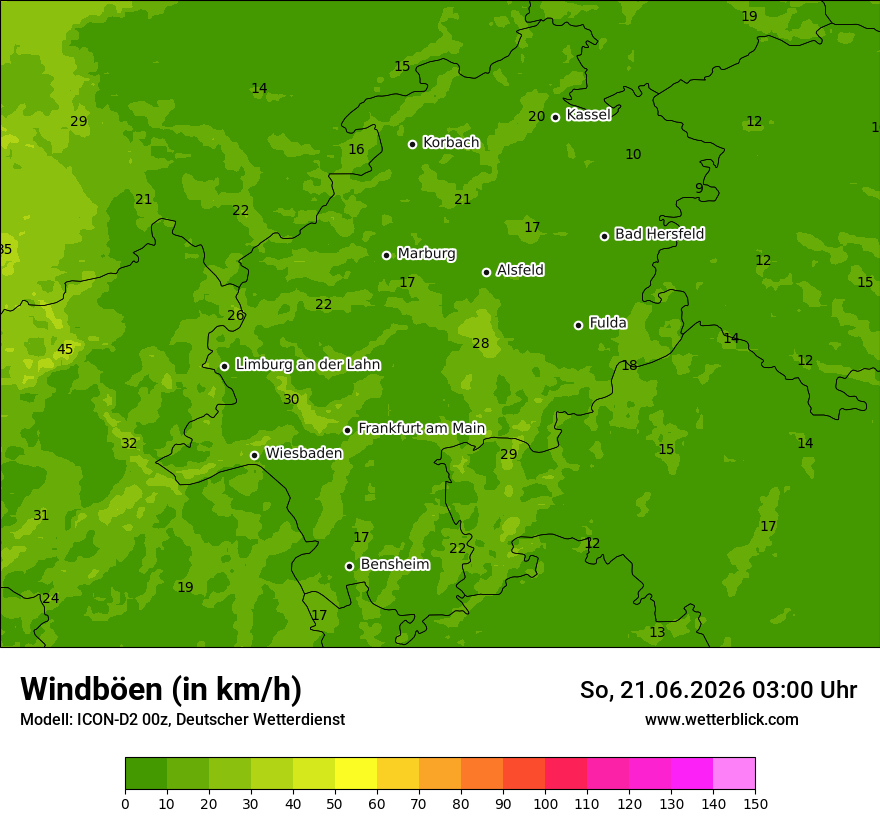Maximale Windböen