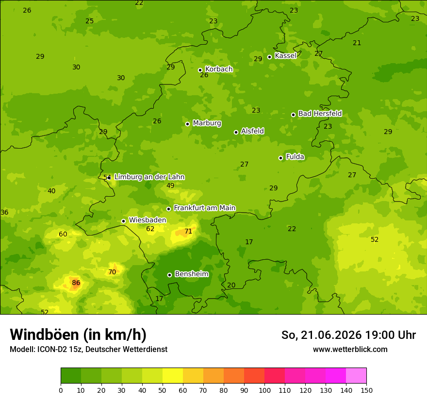 Maximale Windböen