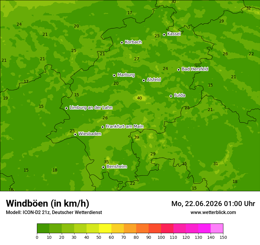 Maximale Windböen