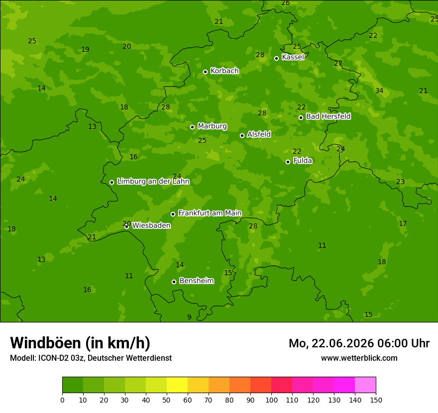 Maximale Windböen