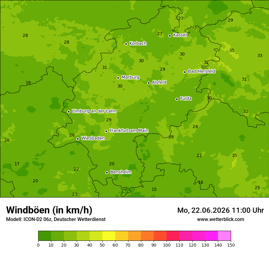 Maximale Windböen