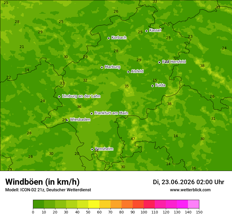 Maximale Windböen
