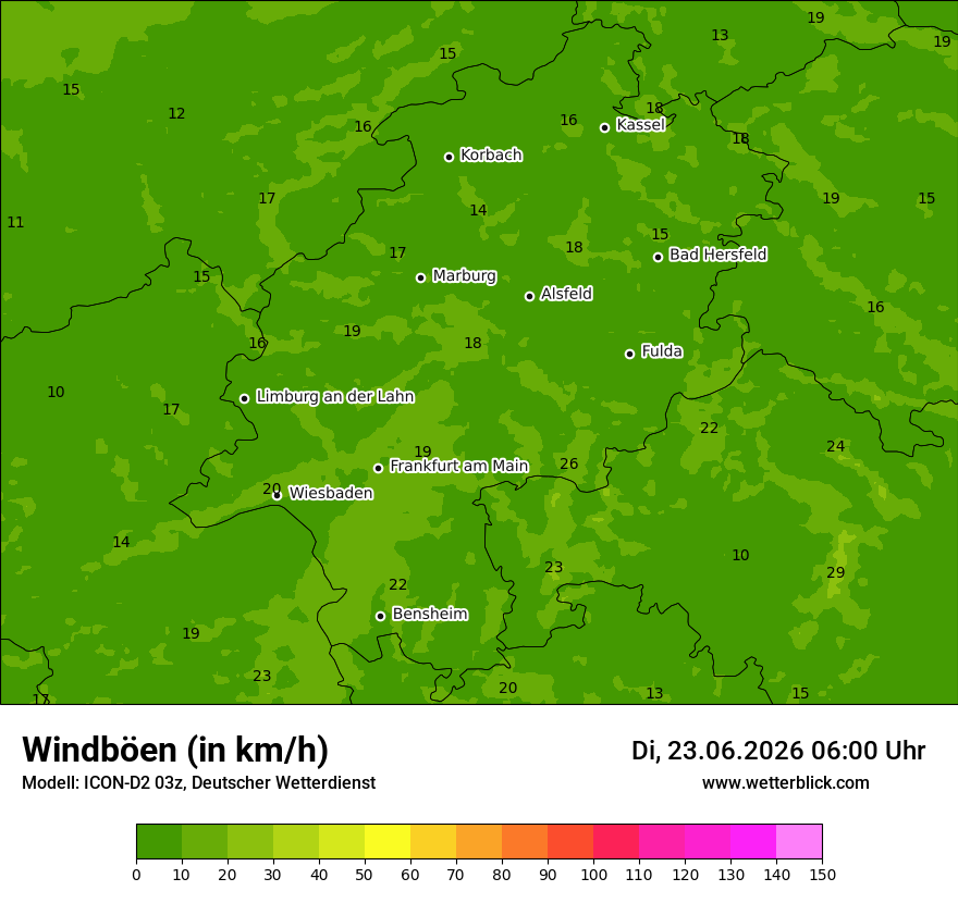 Maximale Windböen