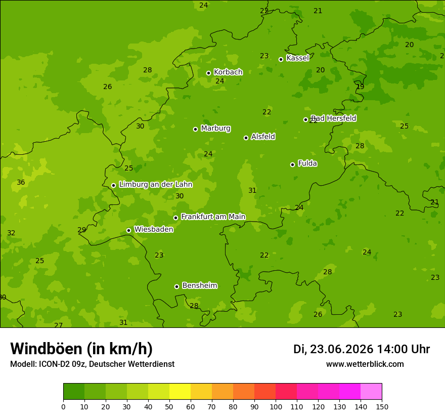 Maximale Windböen
