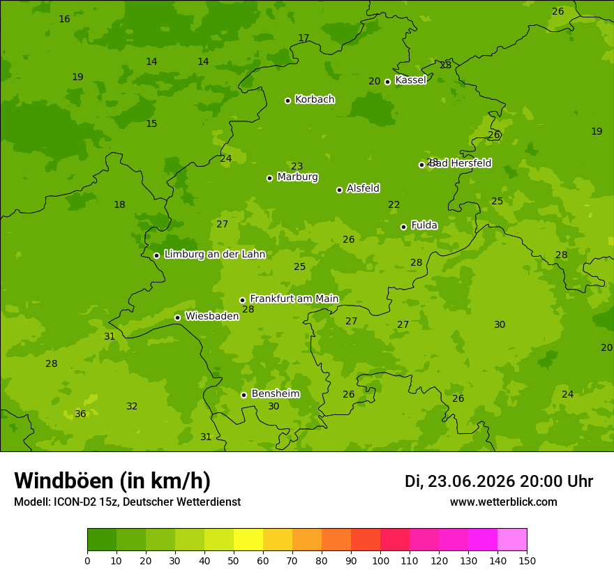 Maximale Windböen