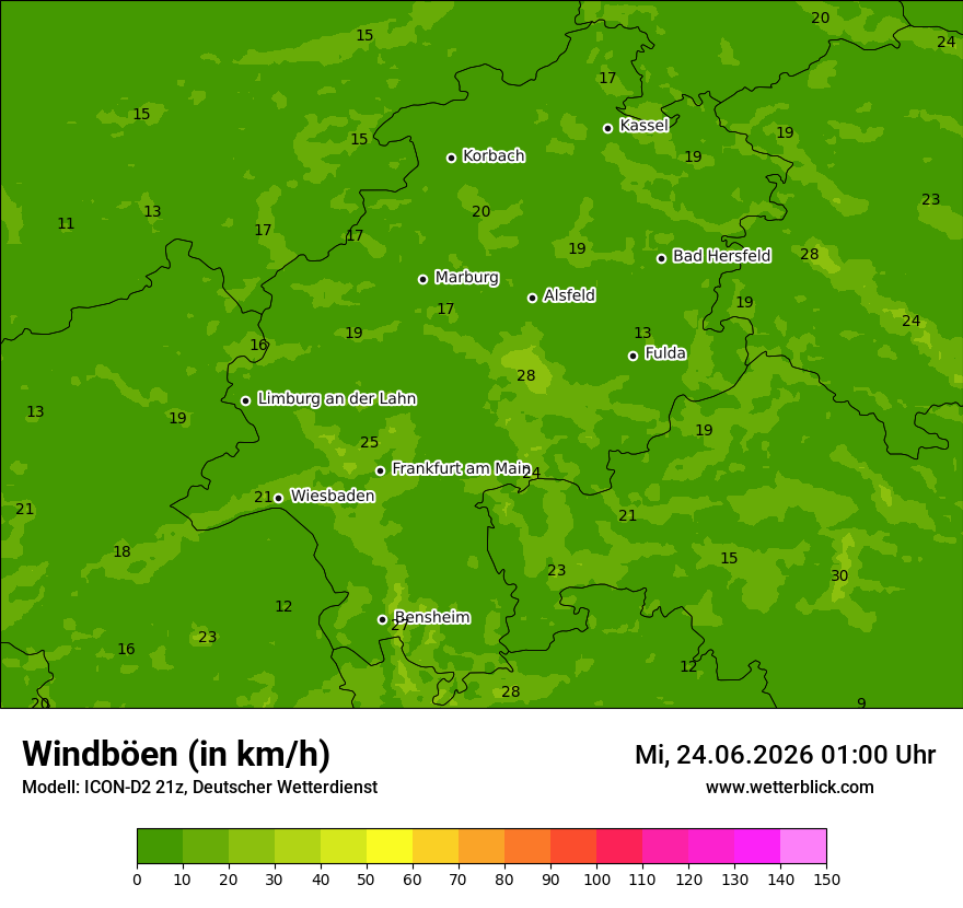 Maximale Windböen
