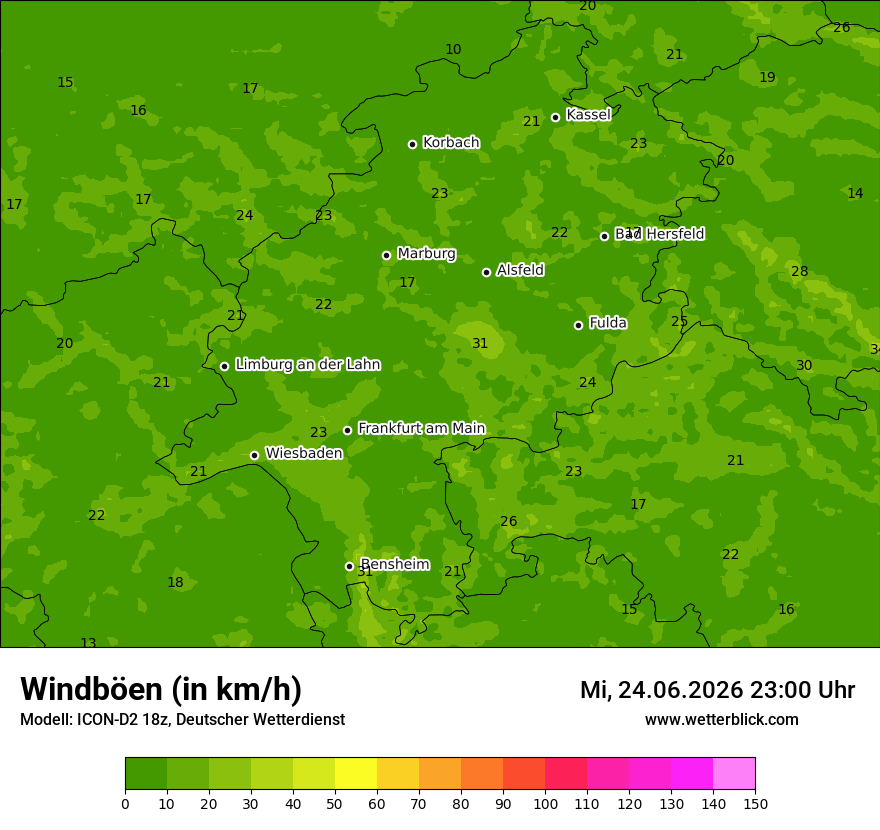 Maximale Windböen