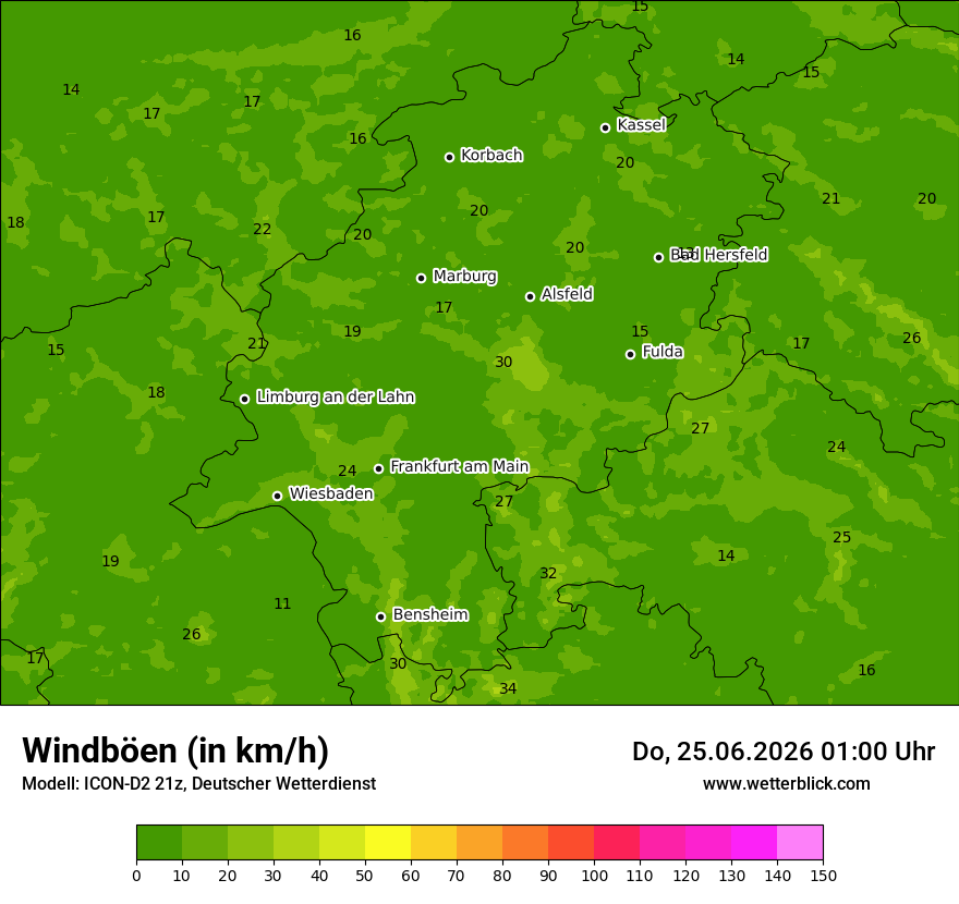 Maximale Windböen
