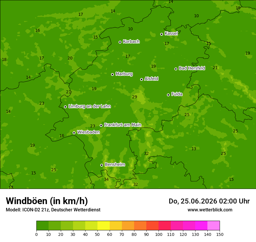 Maximale Windböen