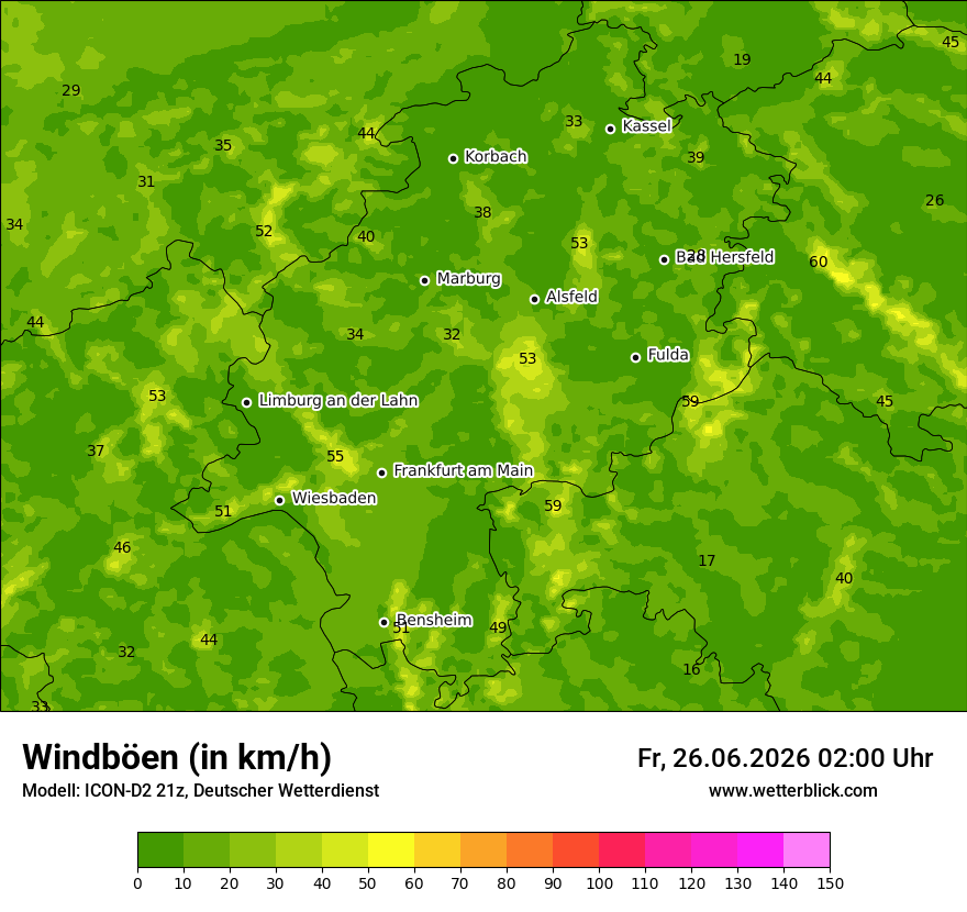 Maximale Windböen