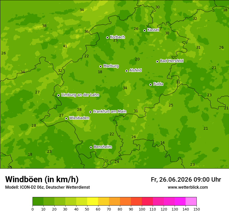 Maximale Windböen