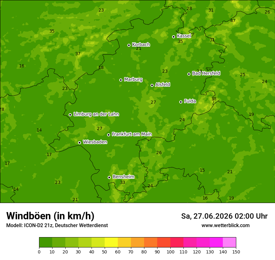 Maximale Windböen