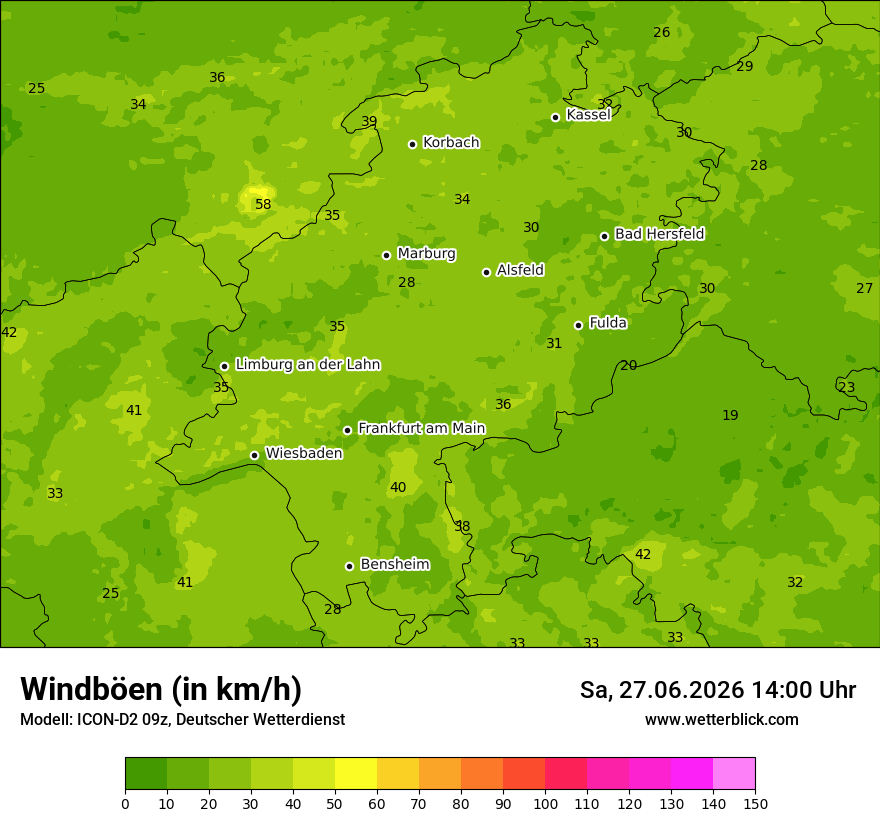 Maximale Windböen