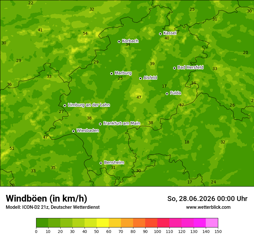 Maximale Windböen