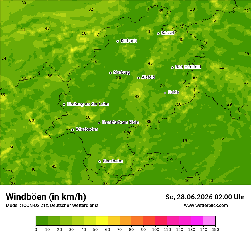 Maximale Windböen