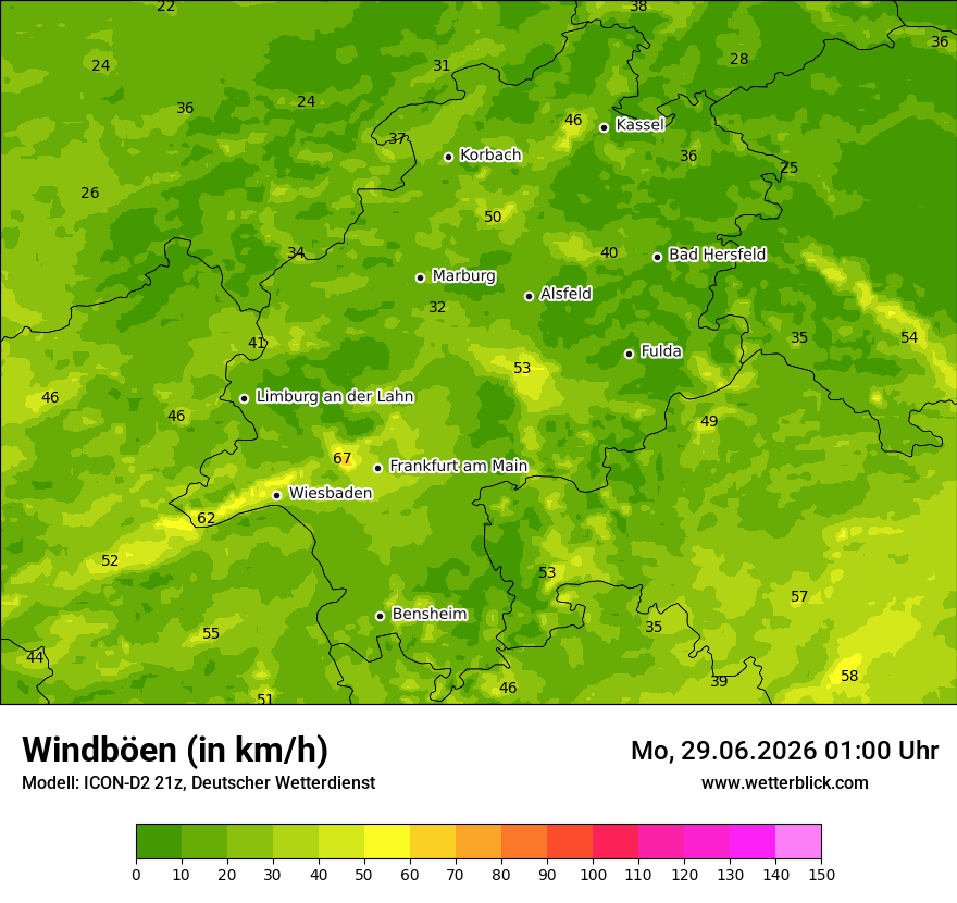Maximale Windböen