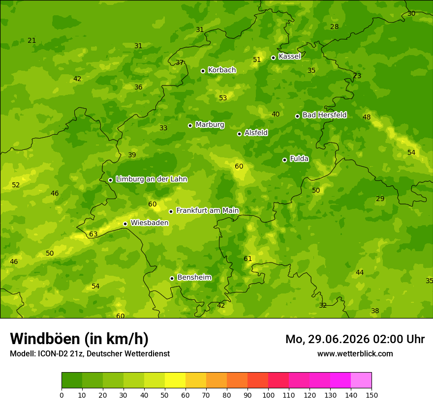 Maximale Windböen