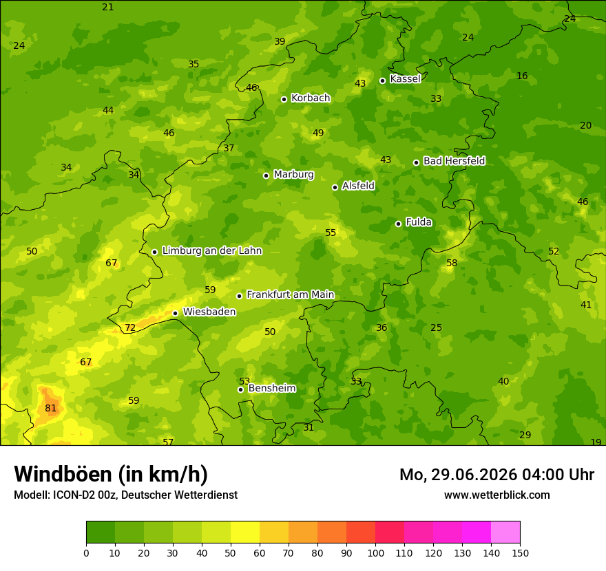 Maximale Windböen