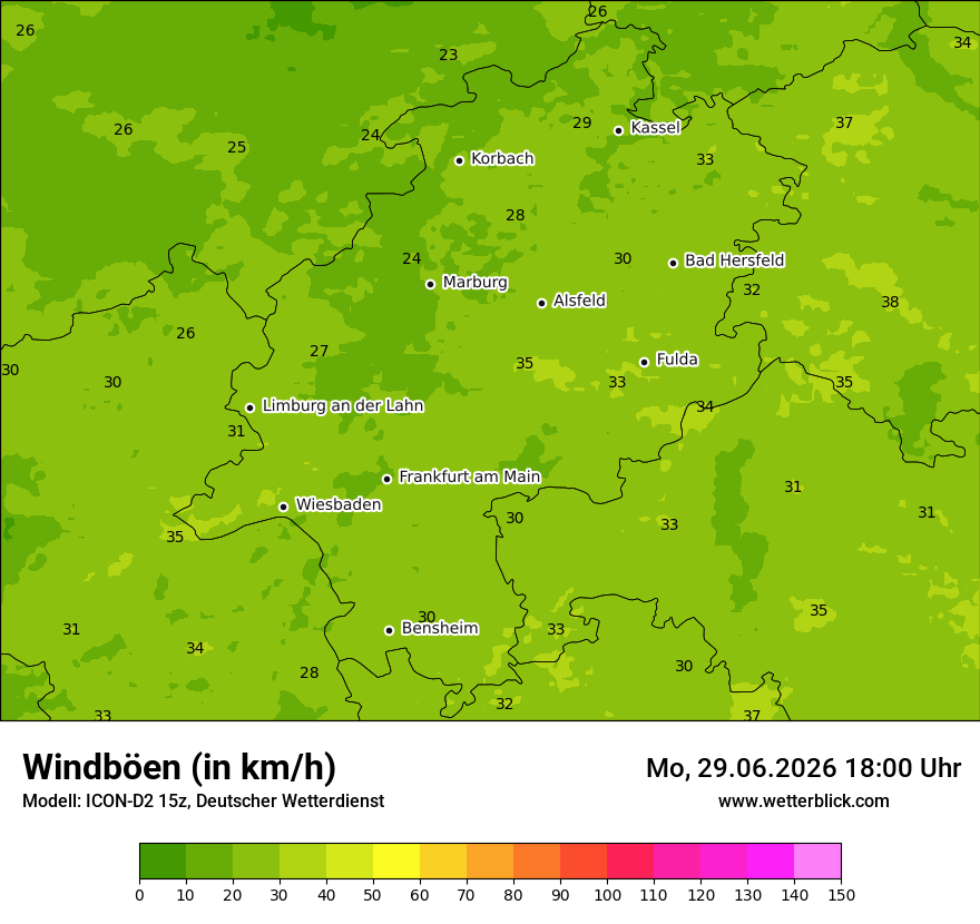 Maximale Windböen