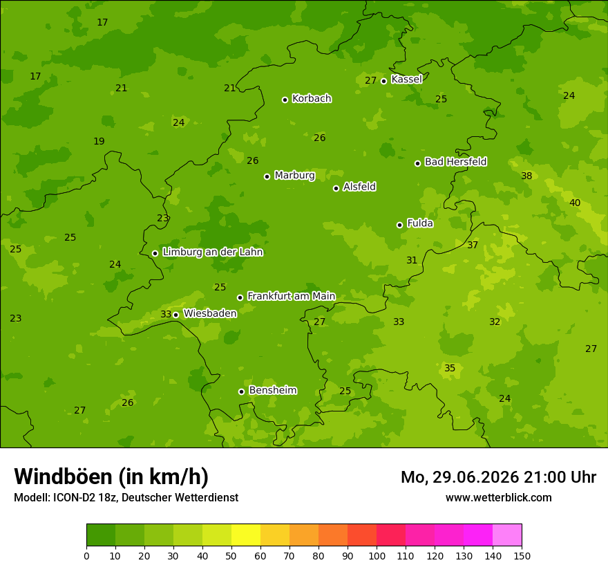Maximale Windböen