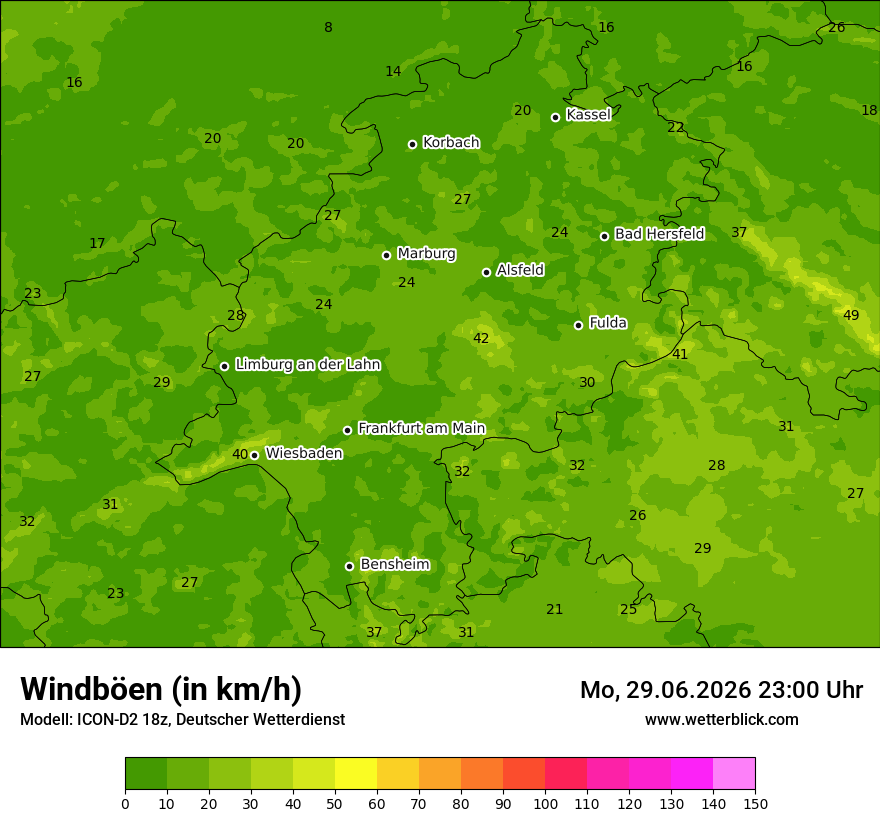 Maximale Windböen