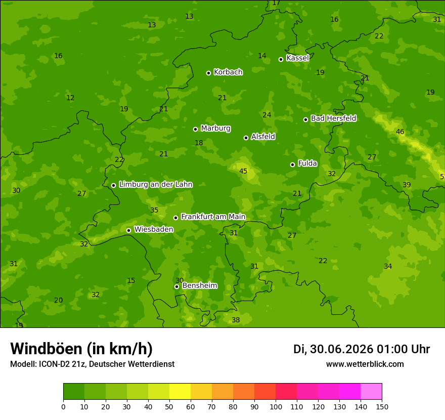 Maximale Windböen