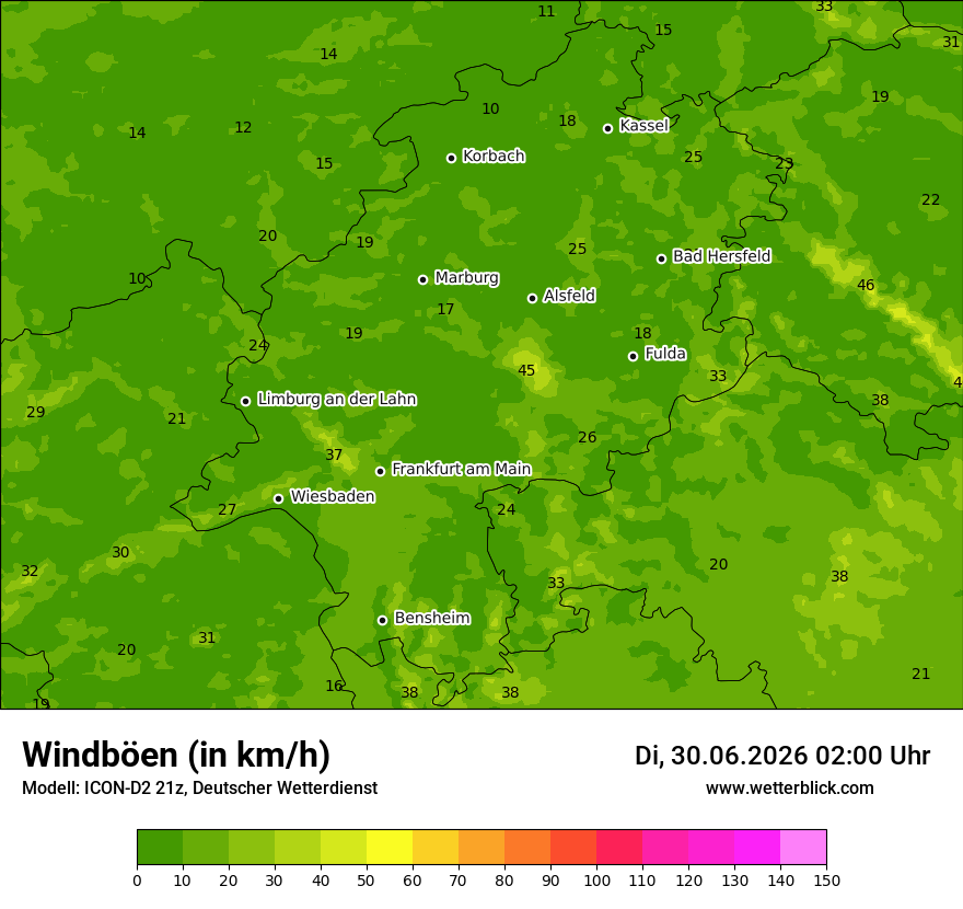 Maximale Windböen