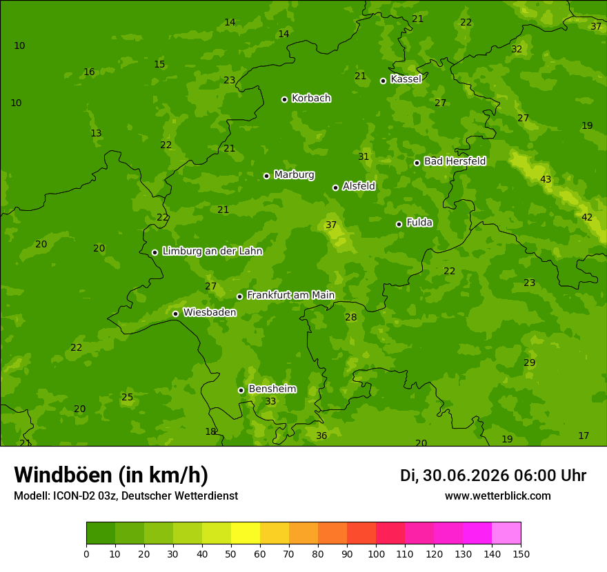 Maximale Windböen