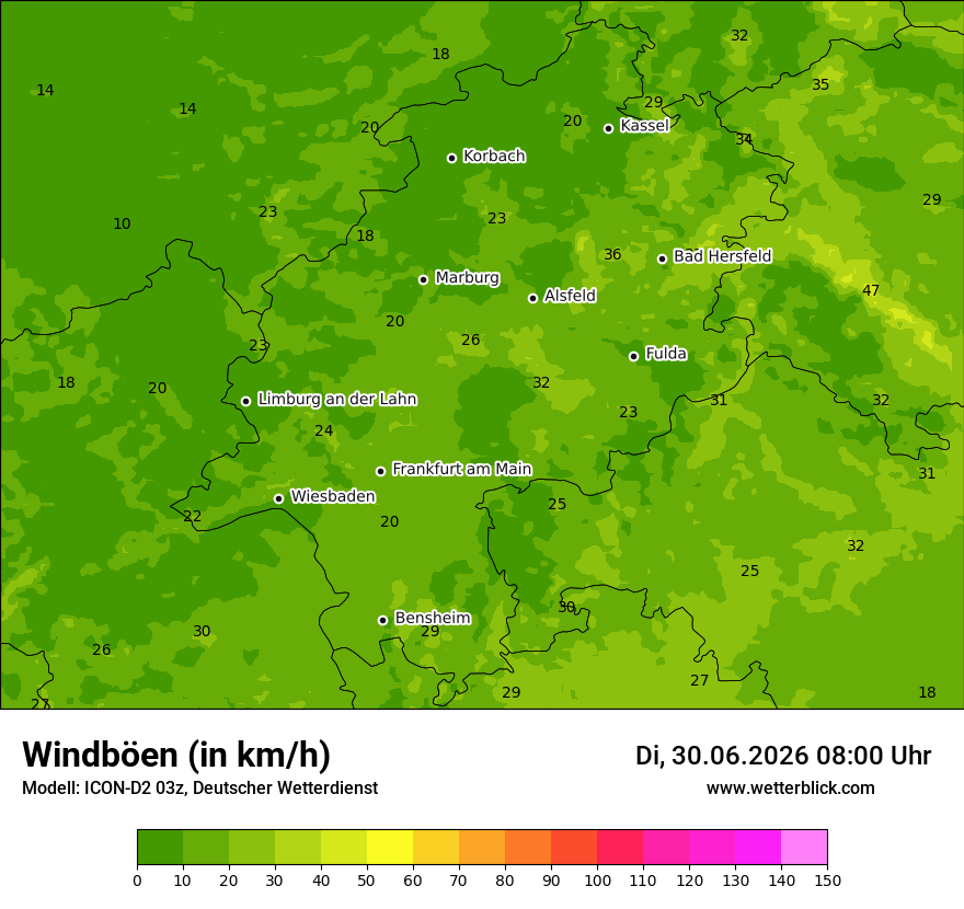 Maximale Windböen