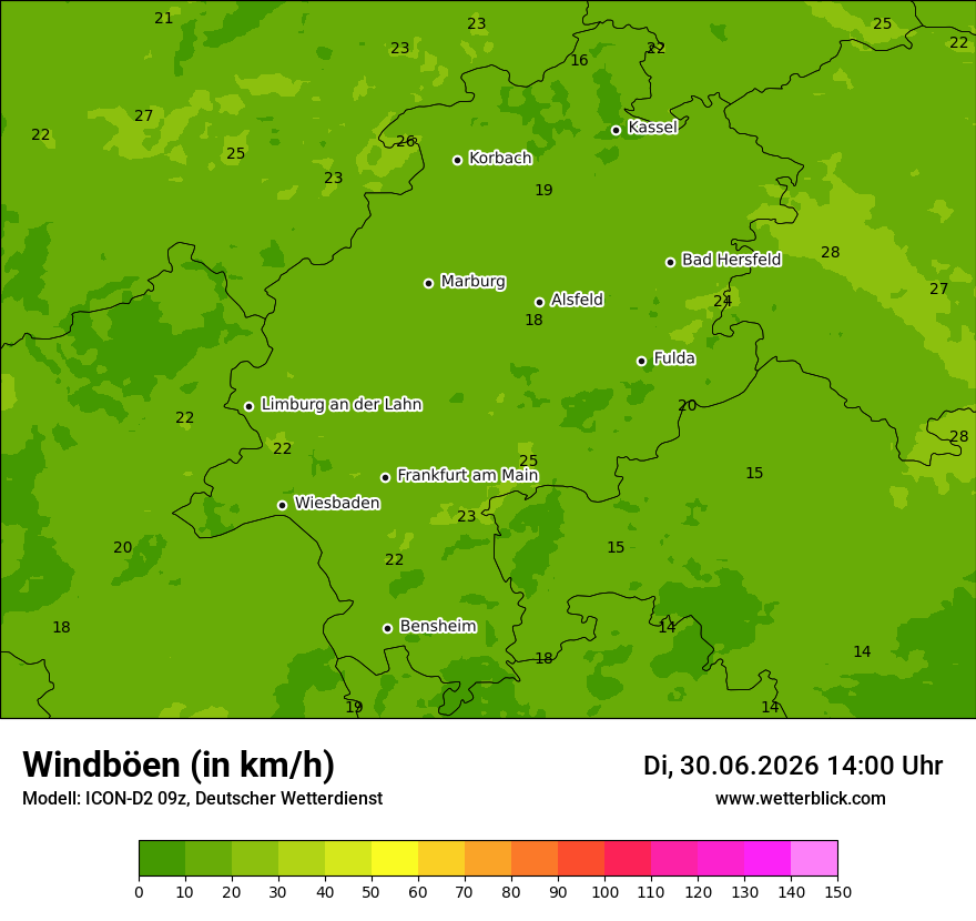 Maximale Windböen