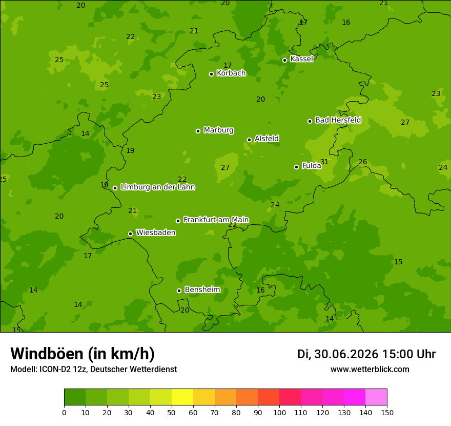 Maximale Windböen