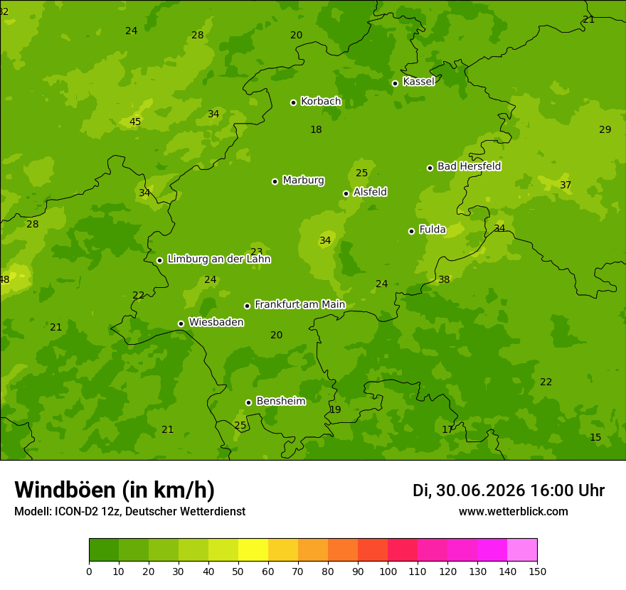 Maximale Windböen