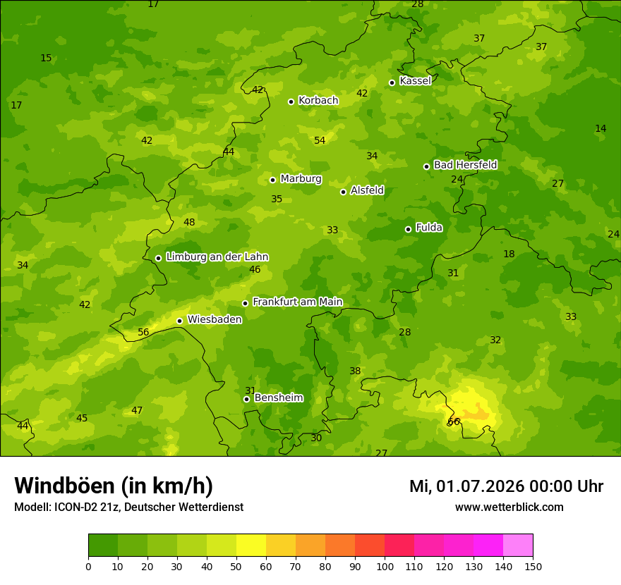 Maximale Windböen