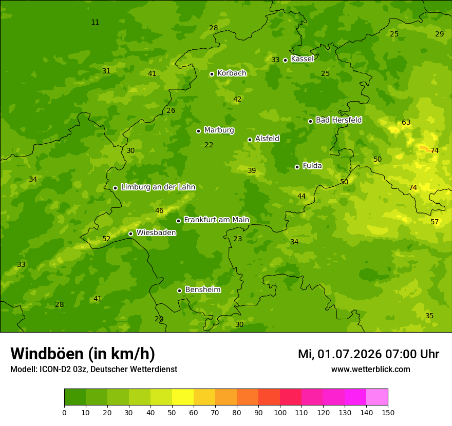 Maximale Windböen