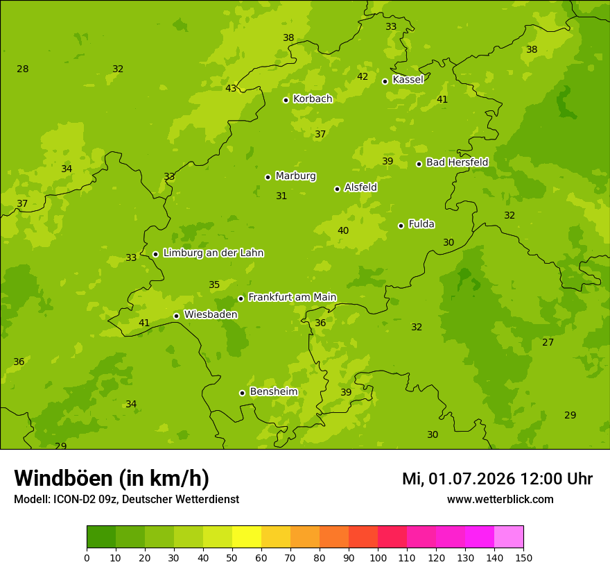 Maximale Windböen