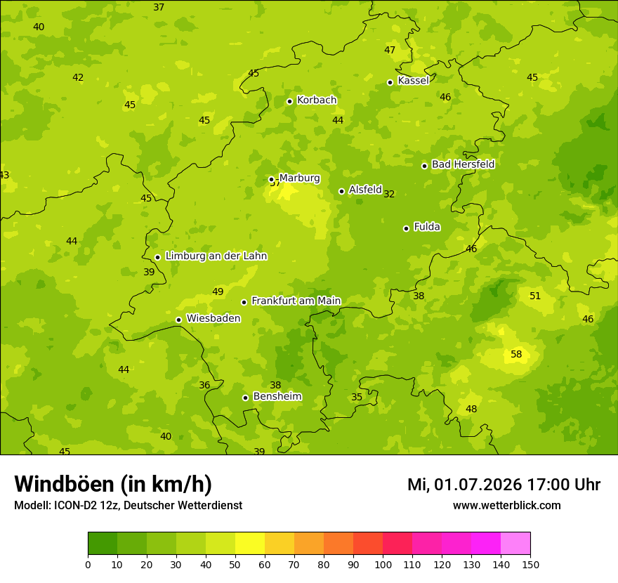 Maximale Windböen