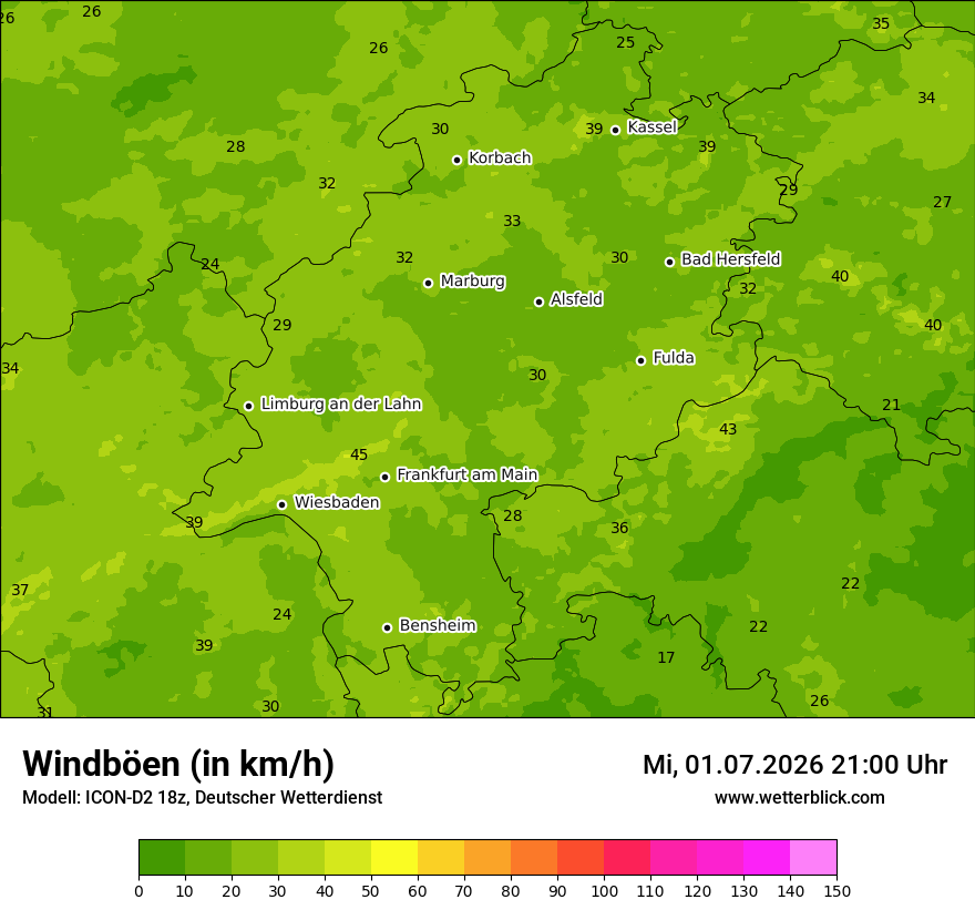 Maximale Windböen