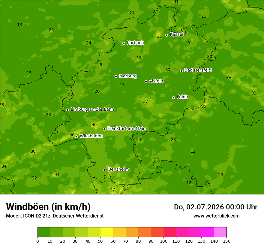 Maximale Windböen