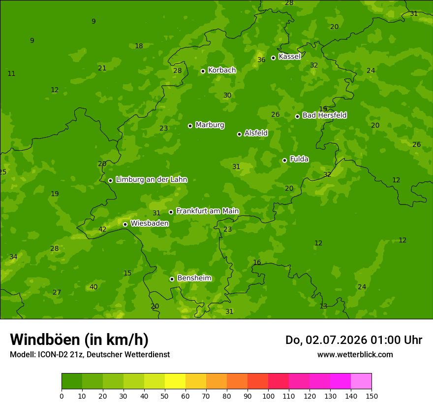 Maximale Windböen