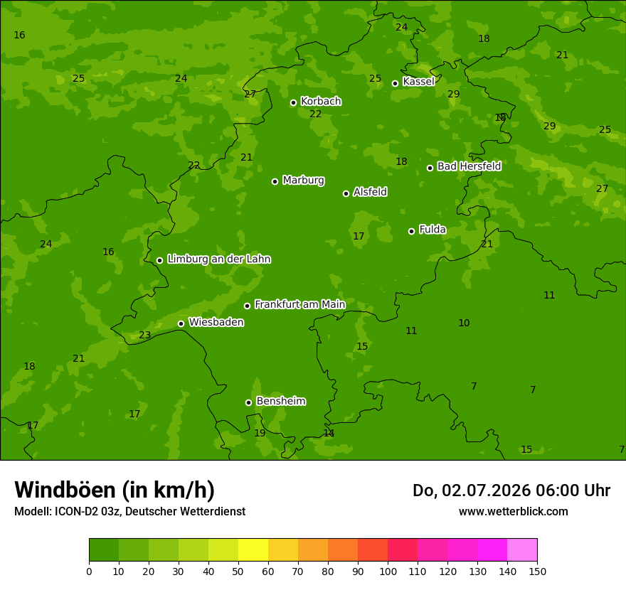 Maximale Windböen