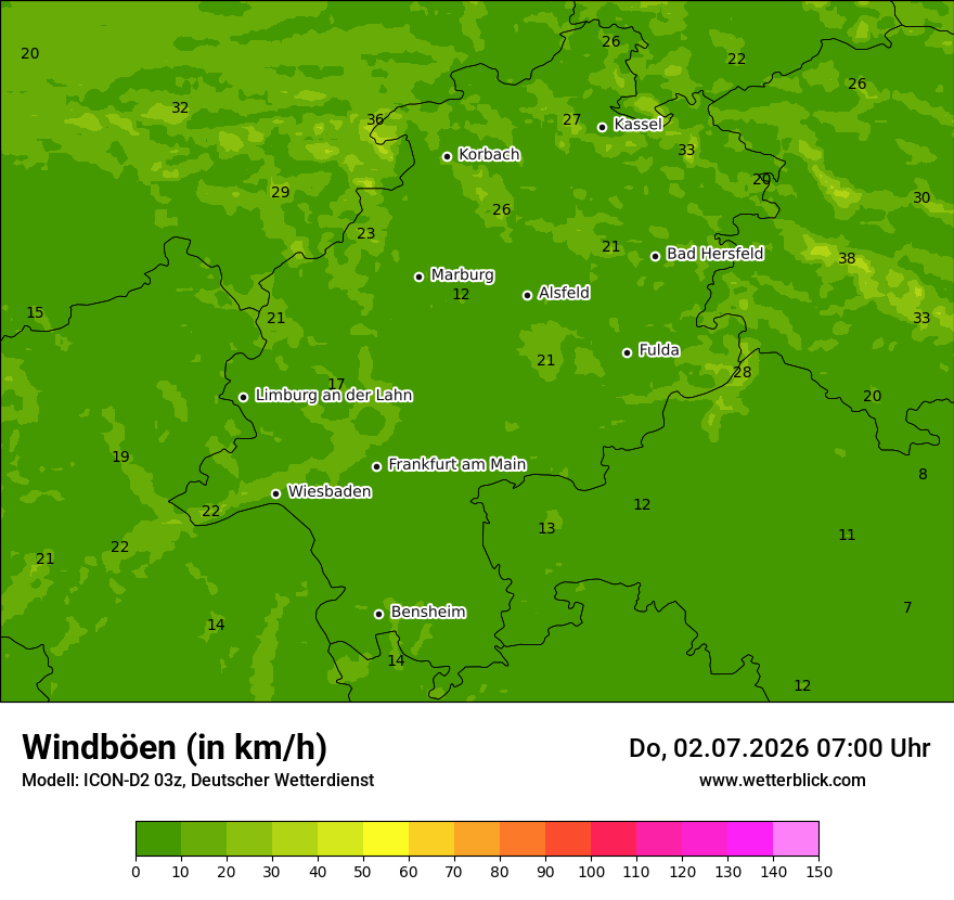 Maximale Windböen