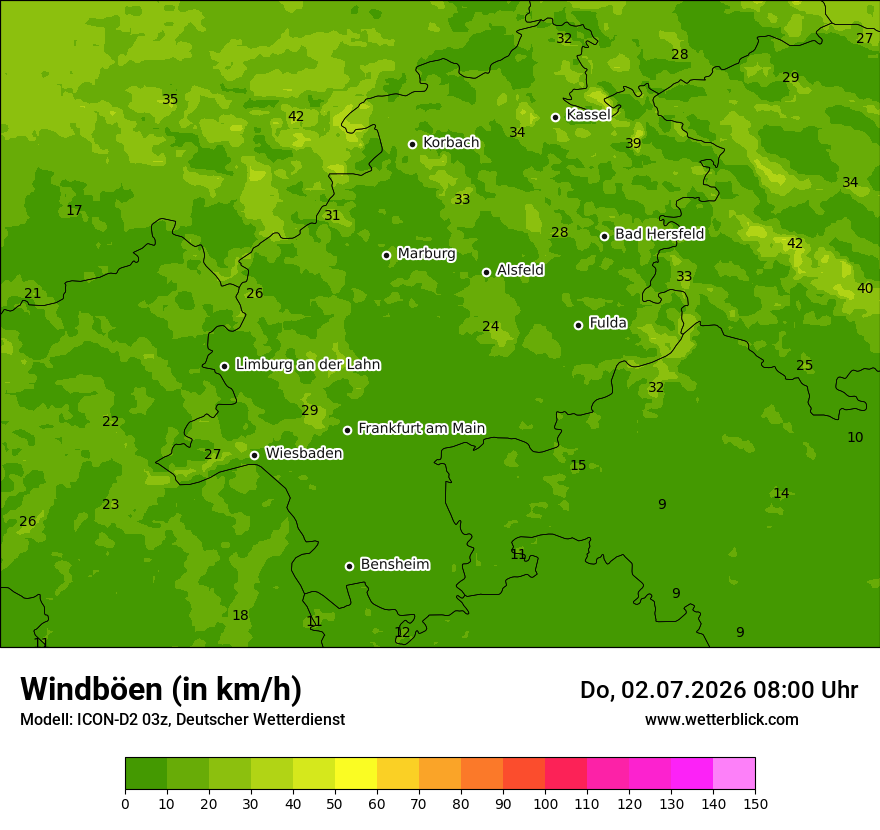 Maximale Windböen
