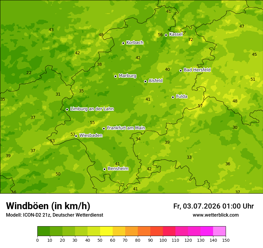 Maximale Windböen