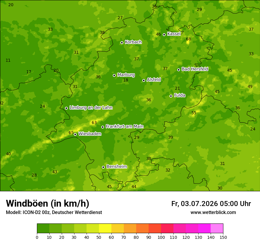 Maximale Windböen